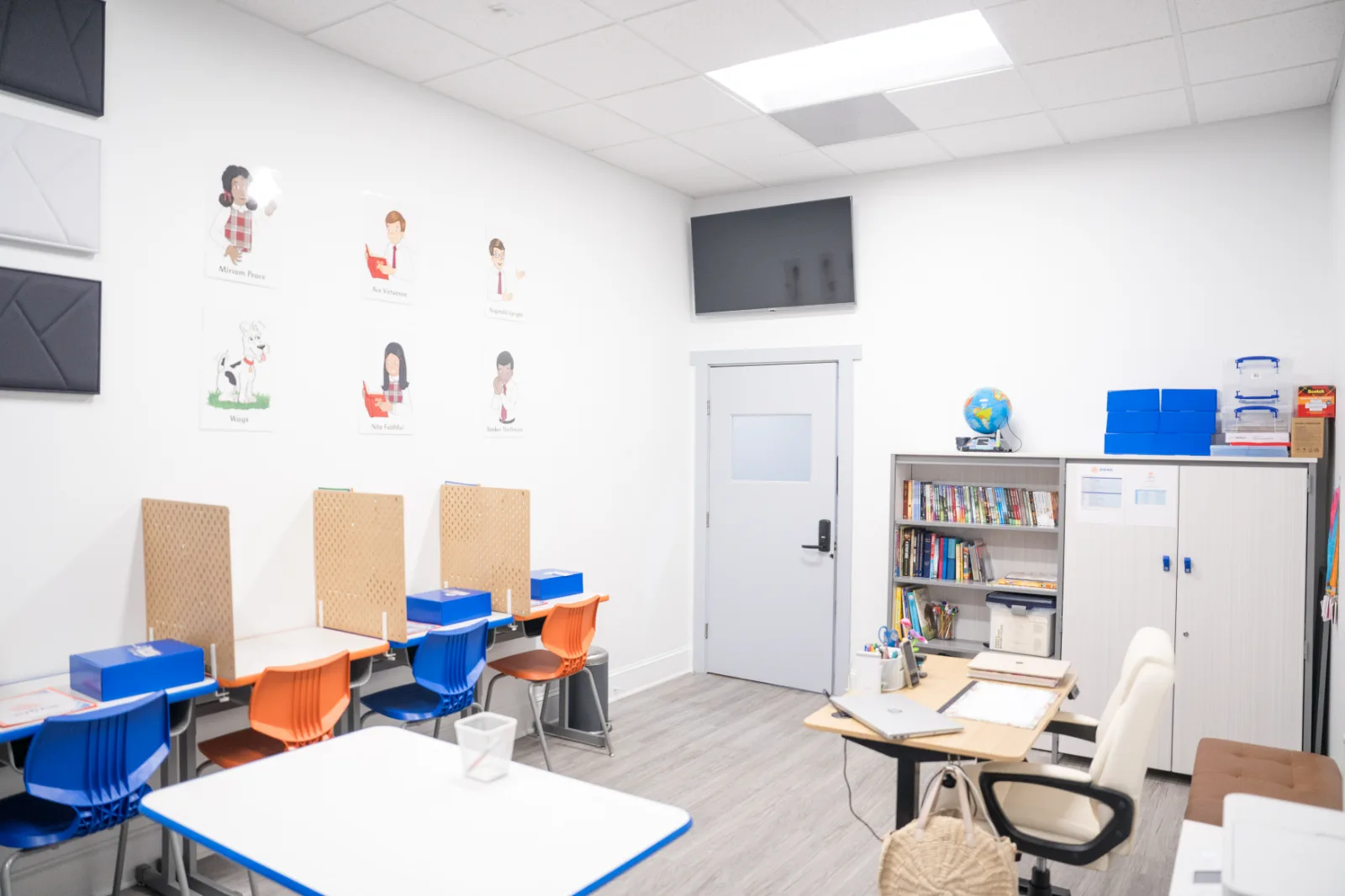Work tables and study stations in a Judah Christian Academy classroom.
